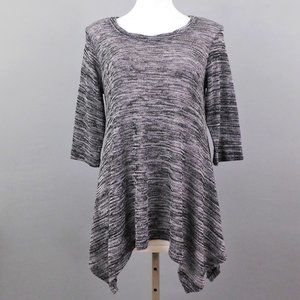 Peck & Peck Women Sweater‎ Black Gray M